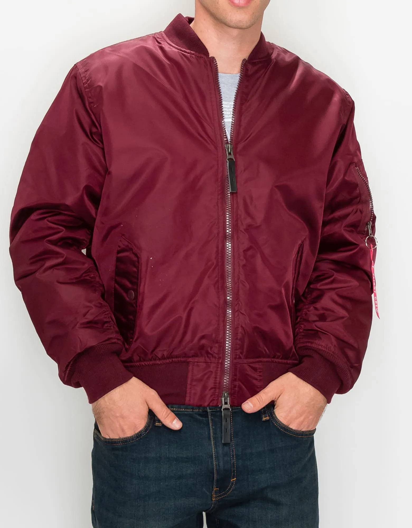 MEN'S NYLON BOMBER FLIGHT JACKET