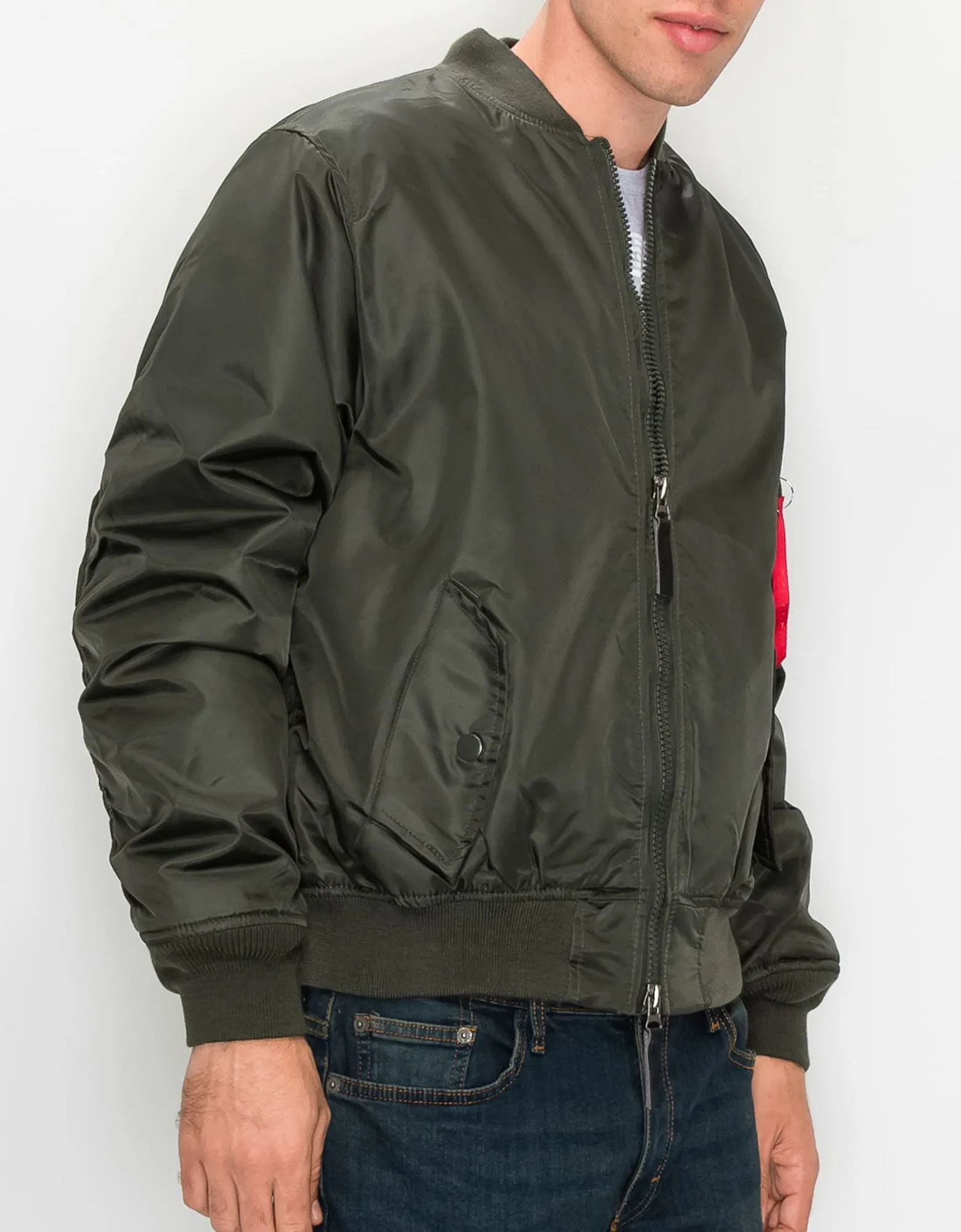 MEN'S NYLON BOMBER FLIGHT JACKET