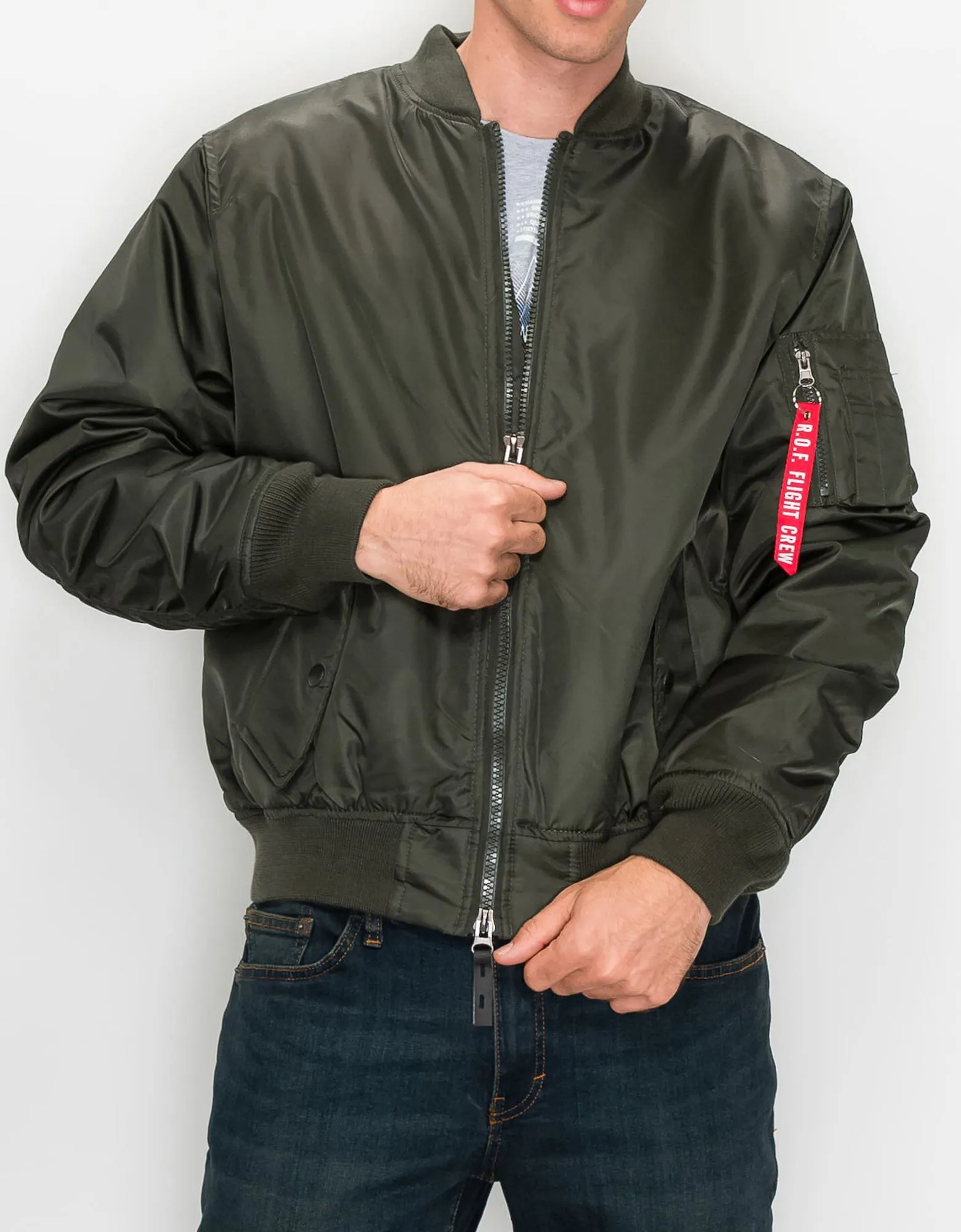 MEN'S NYLON BOMBER FLIGHT JACKET