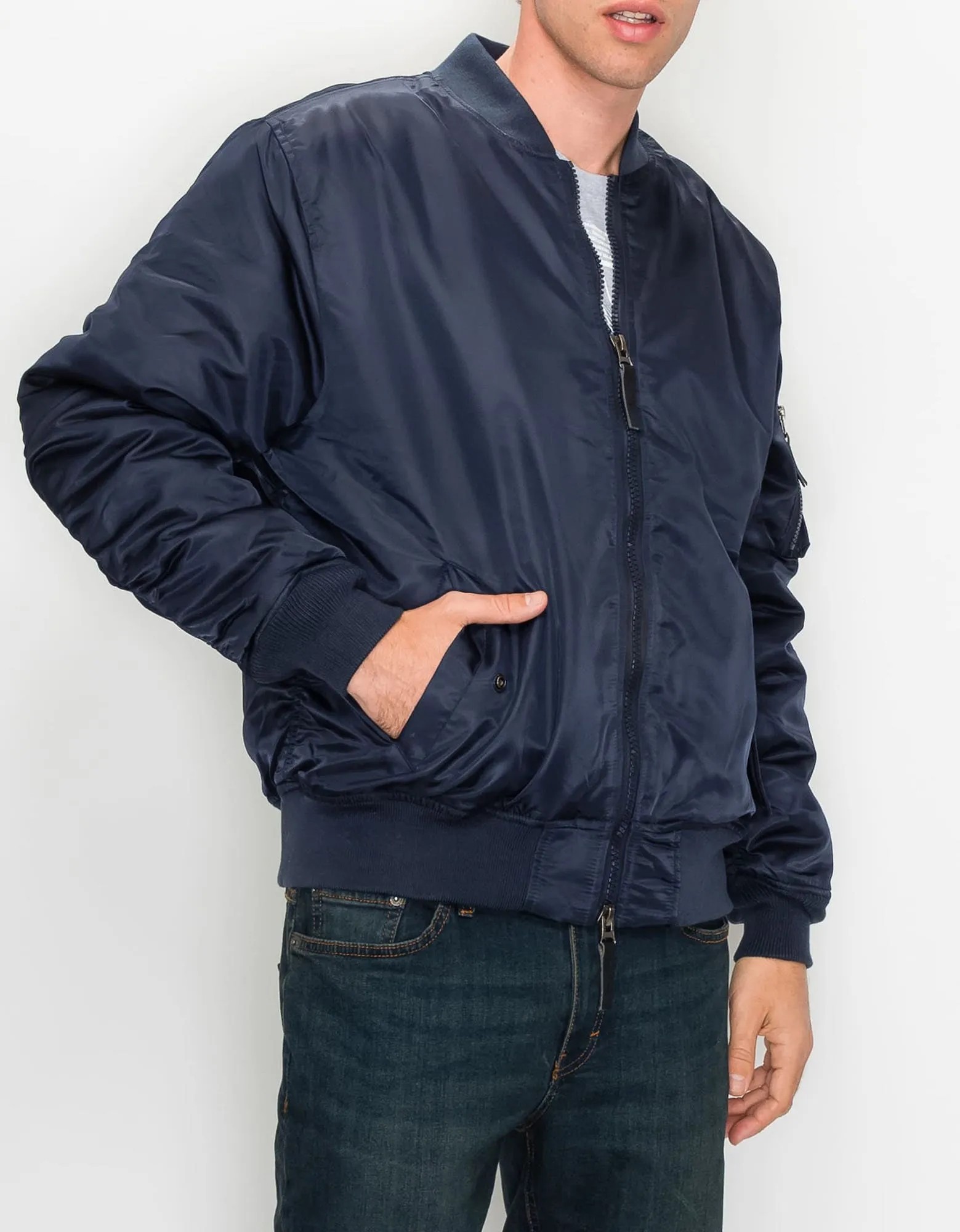 MEN'S NYLON BOMBER FLIGHT JACKET