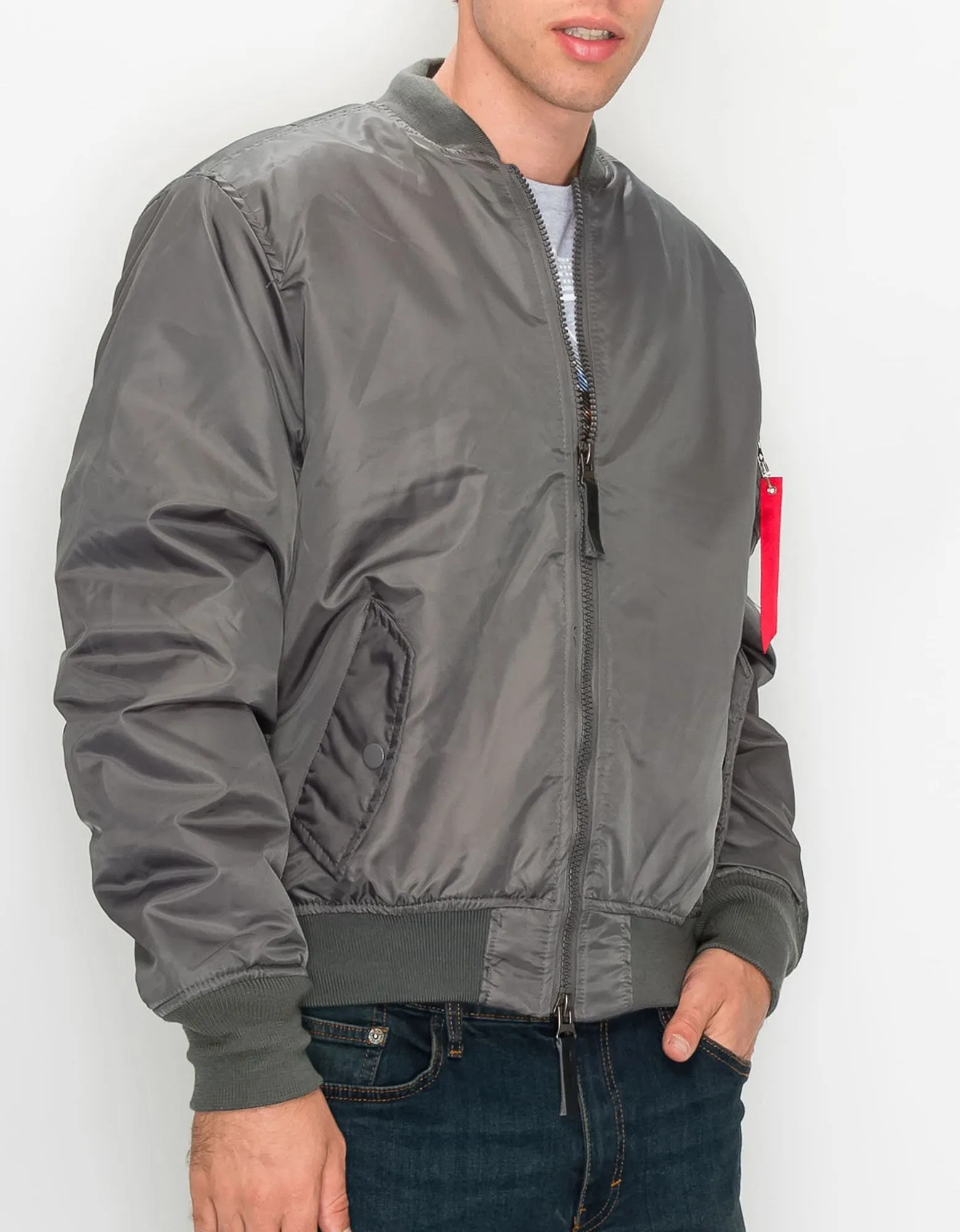 MEN'S NYLON BOMBER FLIGHT JACKET