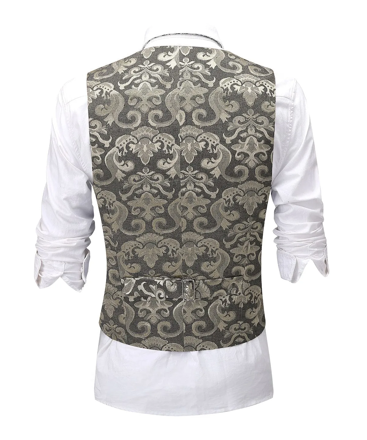 Men's V-Neck Sleeveless Slim Fit Patterned Jacket Casual Suit Vests