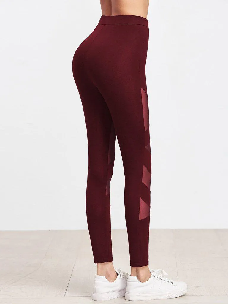 Mesh Insert Bandage Leggings