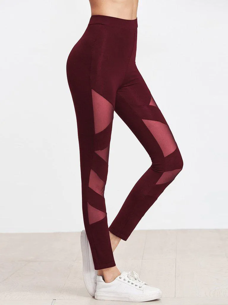 Mesh Insert Bandage Leggings