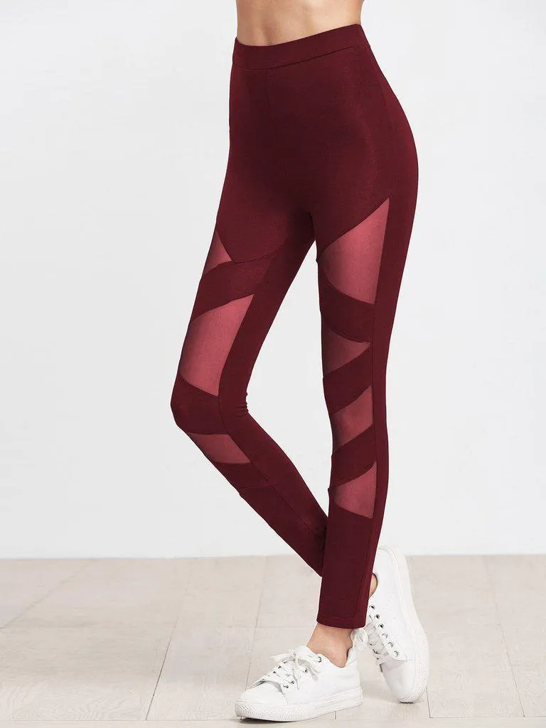 Mesh Insert Bandage Leggings