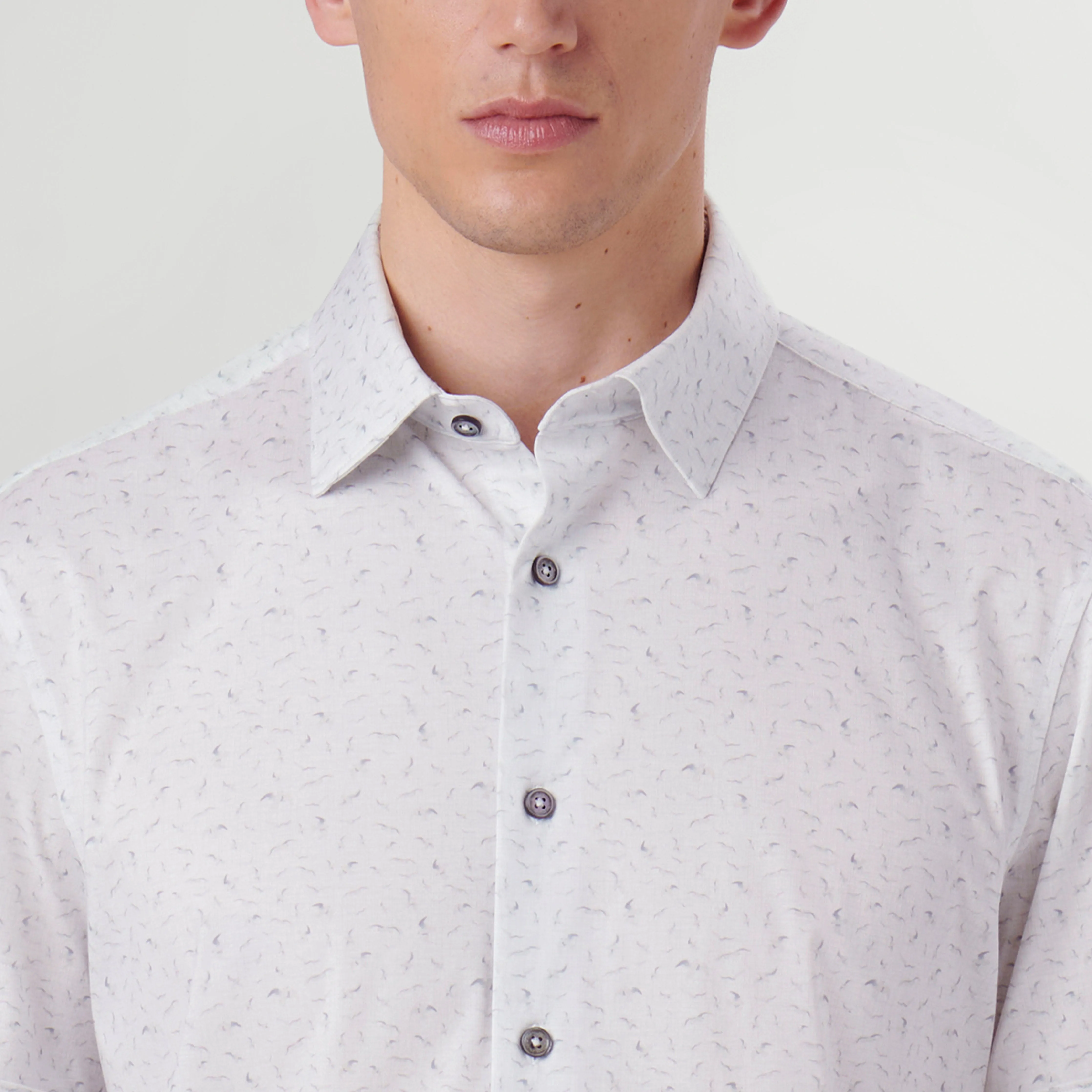 Miles Bird Print OoohCotton Short Sleeve Shirt