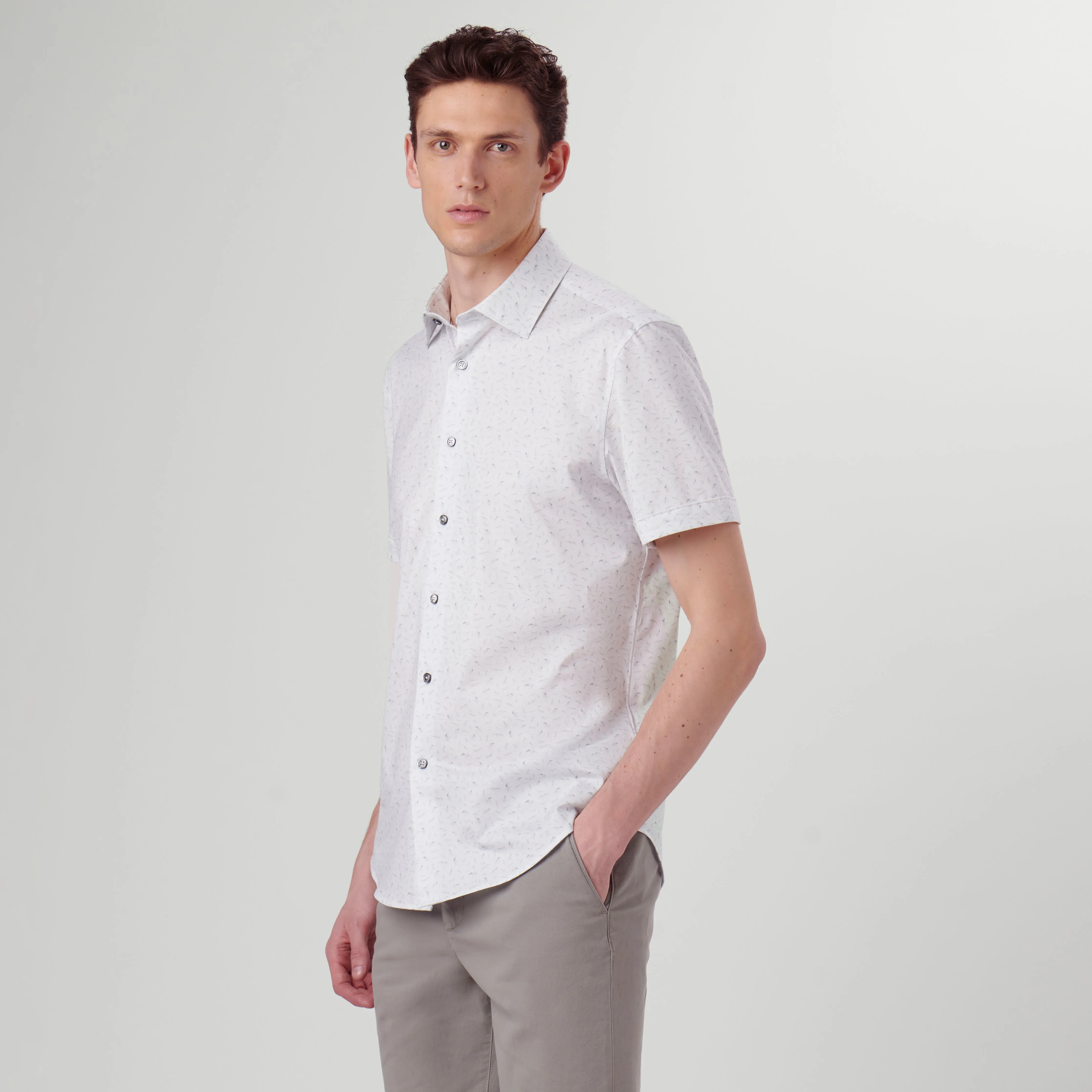 Miles Bird Print OoohCotton Short Sleeve Shirt