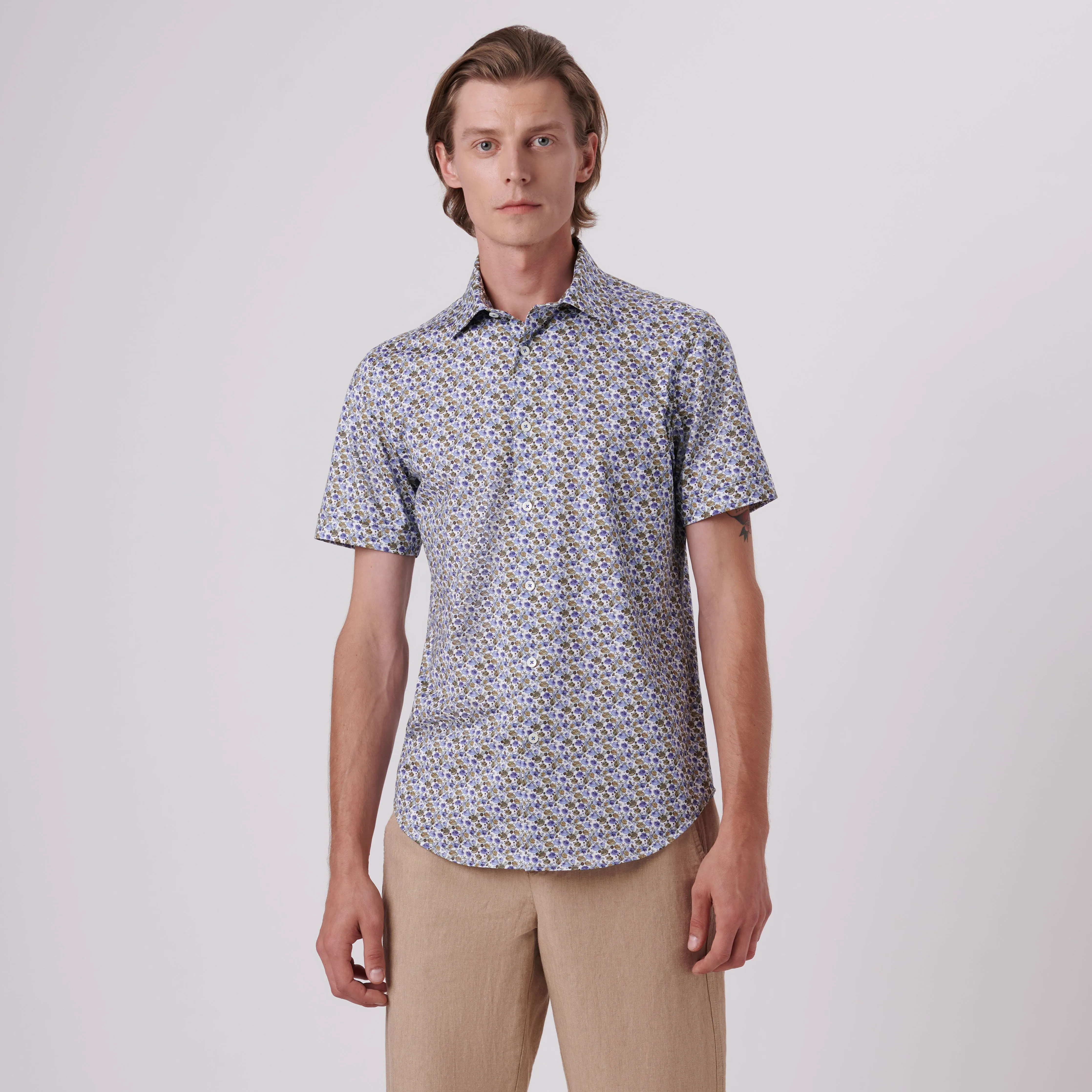 Miles Sea Shells Print OoohCotton Short Sleeve Shirt