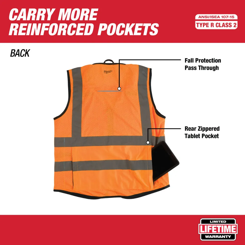 Milwaukee 48-73-5052 High Visibility Orange Performance Safety Vest - L/XL