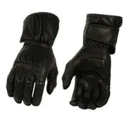 Milwaukee Leather Men's Black Leather Waterproof Gauntlet Motorcycle