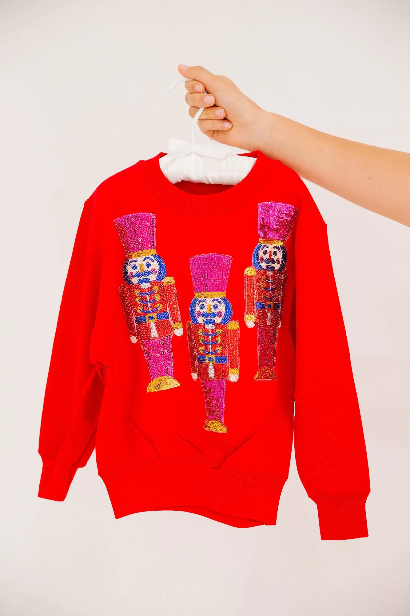 MINI KIDS SEQUIN NUTCRACKER RED PULLOVER