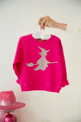 MINI KIDS WITCH PATCH PINK PULLOVER