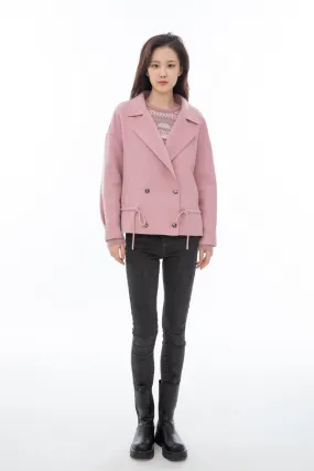 Mist Pink Short Wool Coat