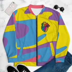 Money Luv Abstract Bomber Jacket