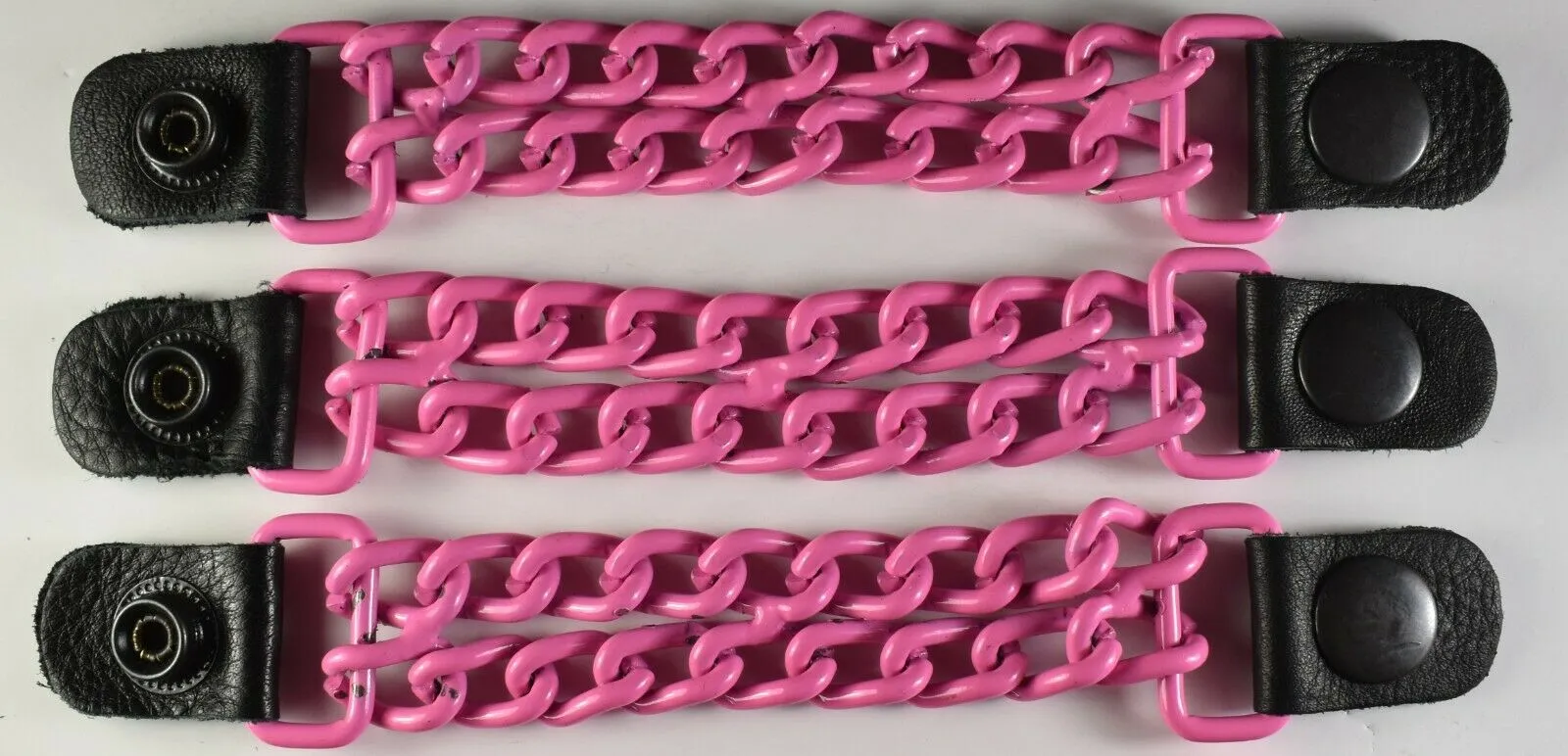 Motorcycle Leather Chain Vest Extender Biker Snap on - Extend your Vest (Pink)