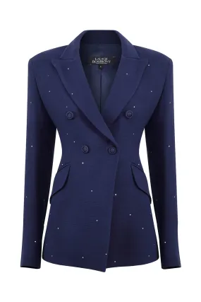 Navy Crystals Jacket - Imogen