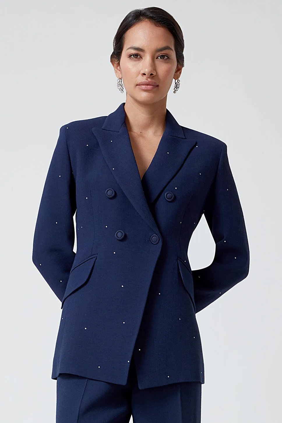 Navy Crystals Jacket - Imogen