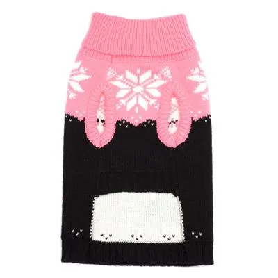 Neon Pink/Black Snowtrails Sweater