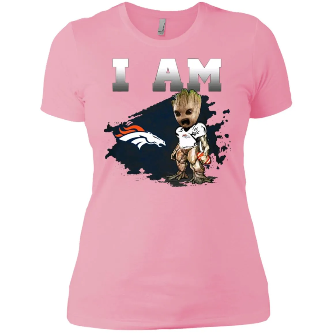 Nfl Denver Broncos I Am Groot T-shirt Women Cotton T-Shirt