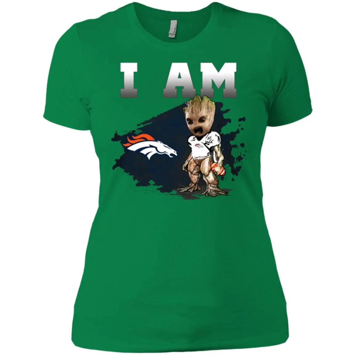 Nfl Denver Broncos I Am Groot T-shirt Women Cotton T-Shirt