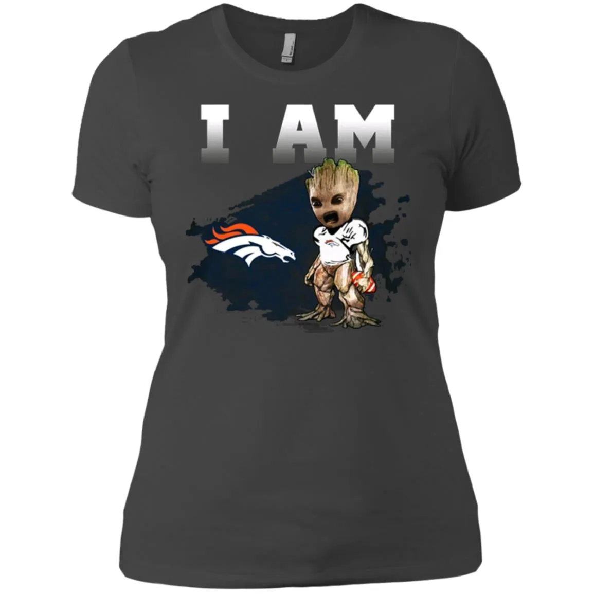 Nfl Denver Broncos I Am Groot T-shirt Women Cotton T-Shirt