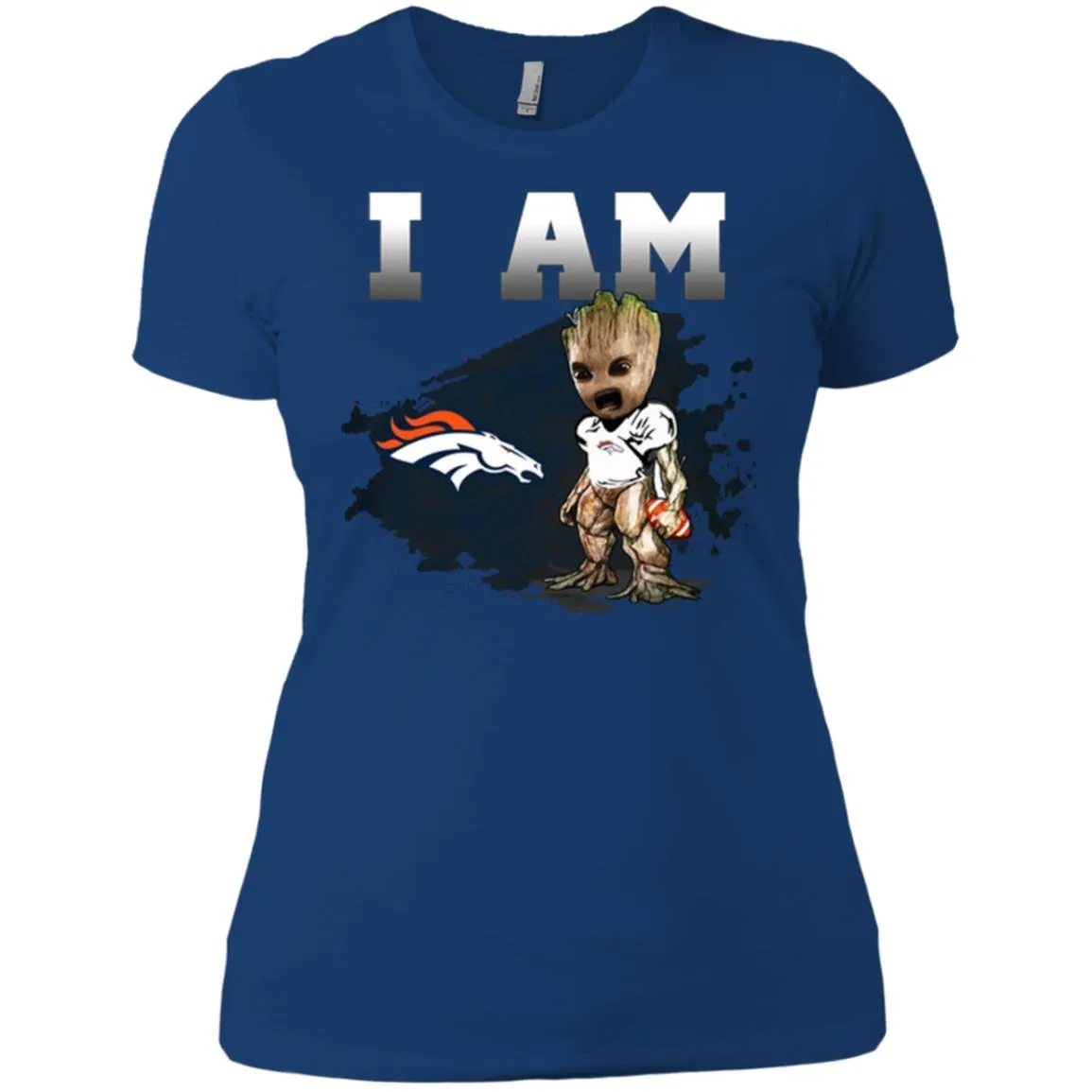 Nfl Denver Broncos I Am Groot T-shirt Women Cotton T-Shirt