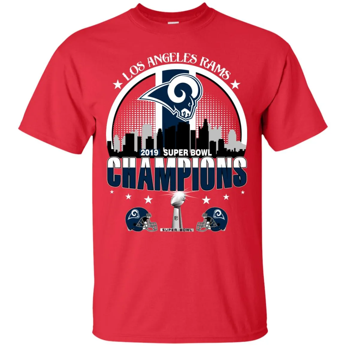 Nfl – Los Angeles Rams 2019 Super Bowl Champions Football Men Cotton T-Shirt