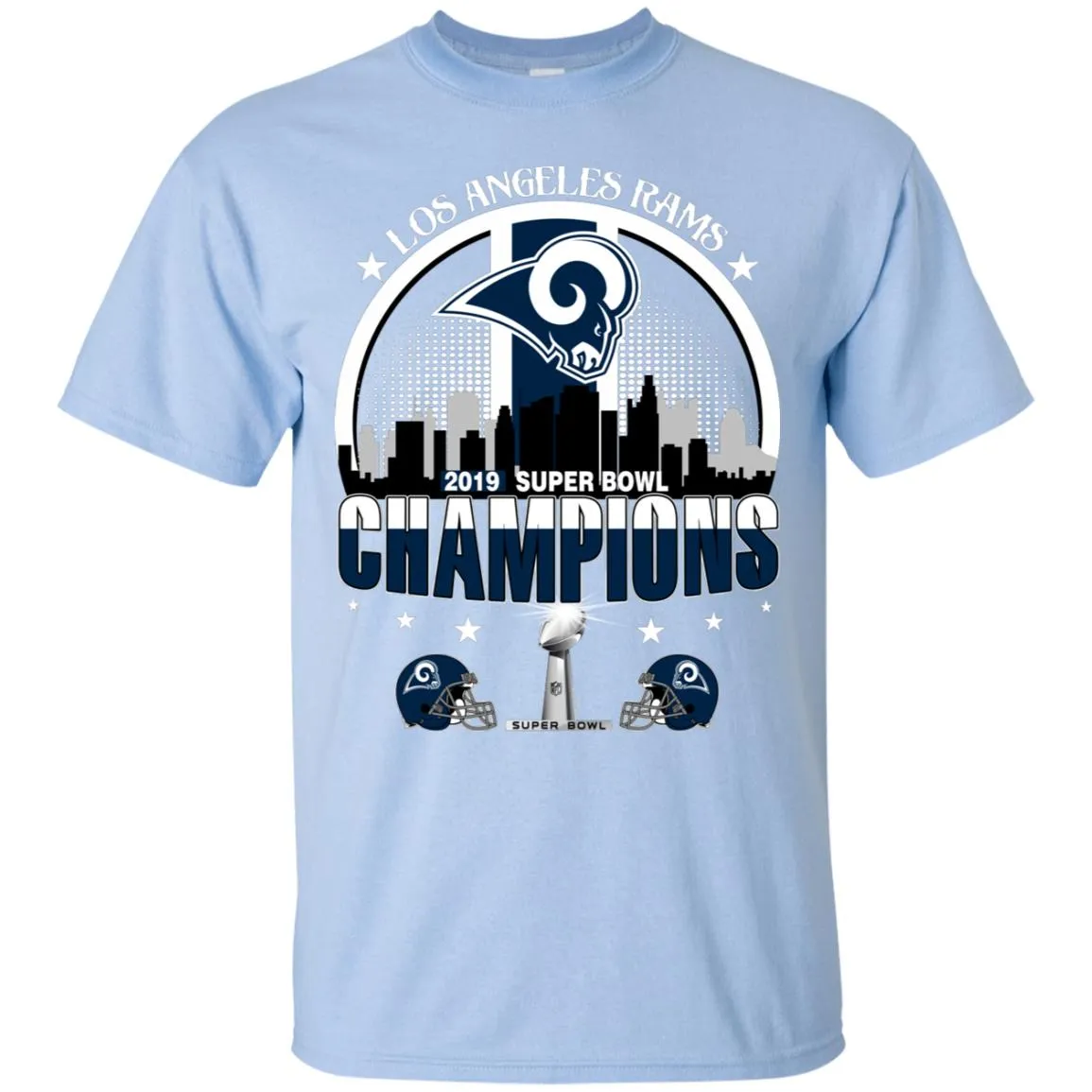 Nfl – Los Angeles Rams 2019 Super Bowl Champions Football Men Cotton T-Shirt