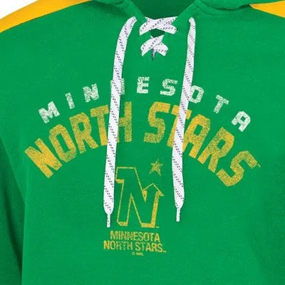 NHL Minnesota North Stars Men's Vintage Lace-Up Fleece Hooded Sweatshirt - S