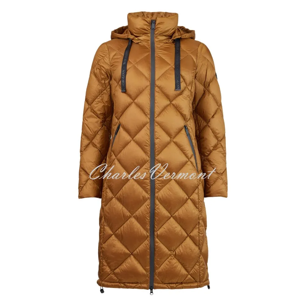 Normann Quilted Longline Coat - Style 8623-400-18 (Russet Brown)