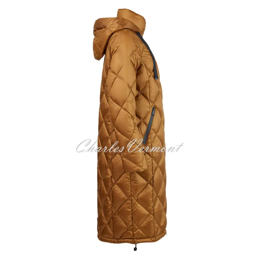 Normann Quilted Longline Coat - Style 8623-400-18 (Russet Brown)