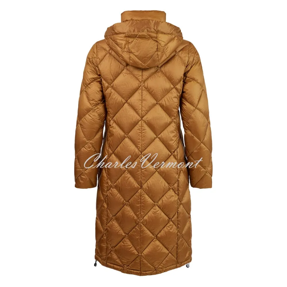 Normann Quilted Longline Coat - Style 8623-400-18 (Russet Brown)