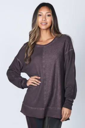 Oil-washed Split Paneled Pullover