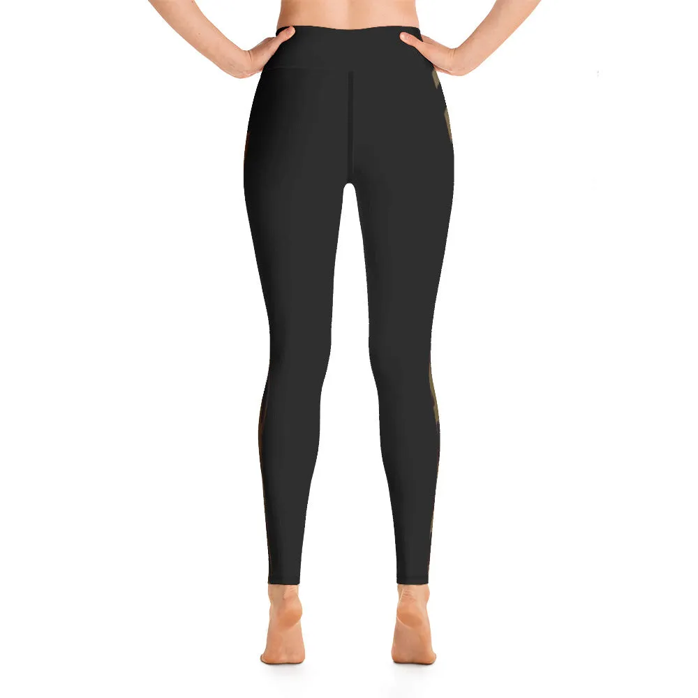 Olive Side Zebra Yoga Leggings