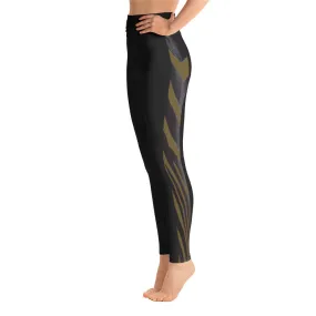 Olive Side Zebra Yoga Leggings