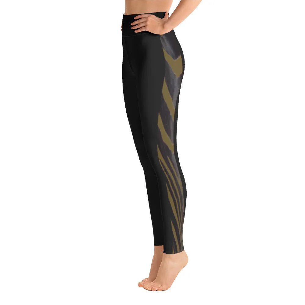 Olive Side Zebra Yoga Leggings