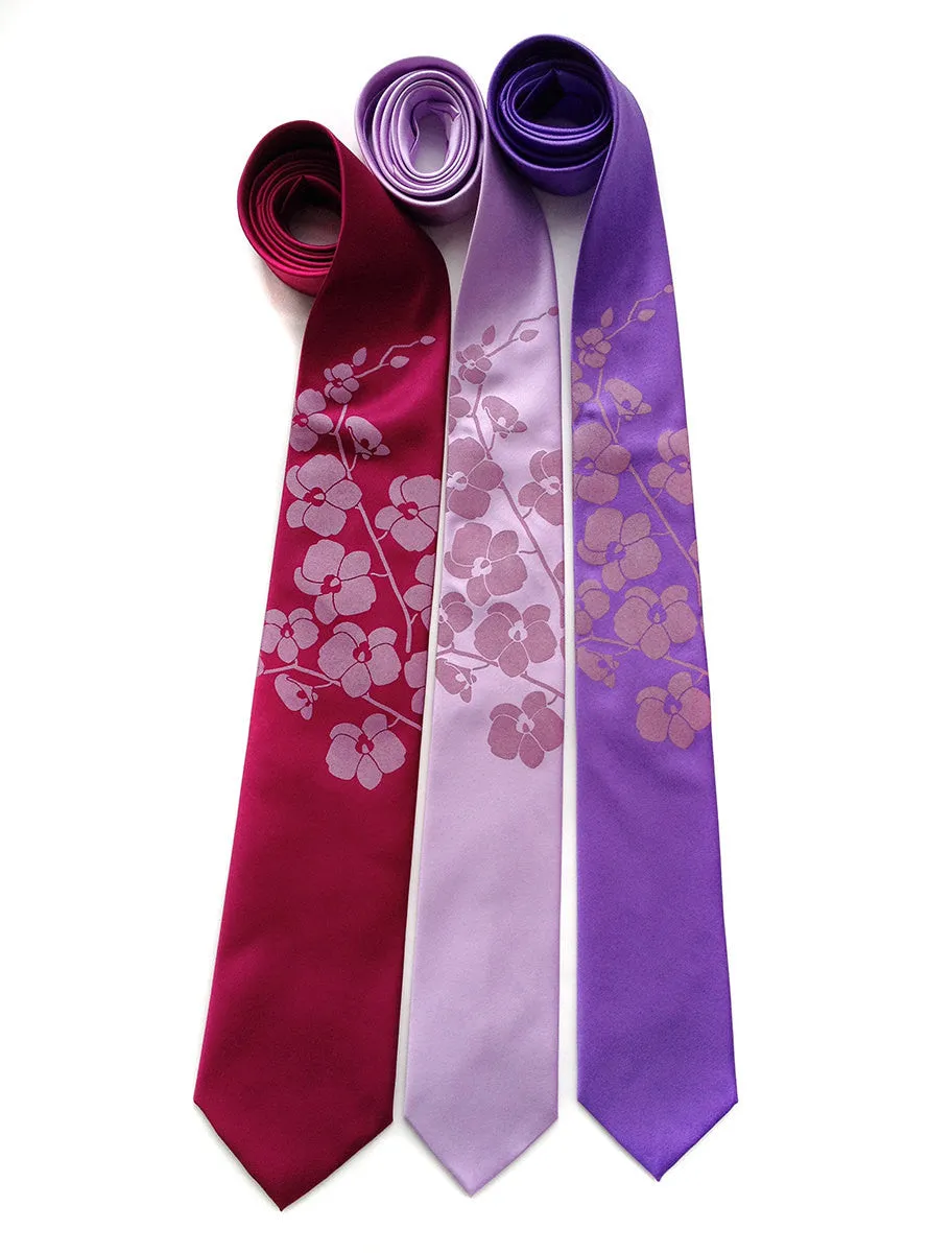 Orchid Flower Necktie