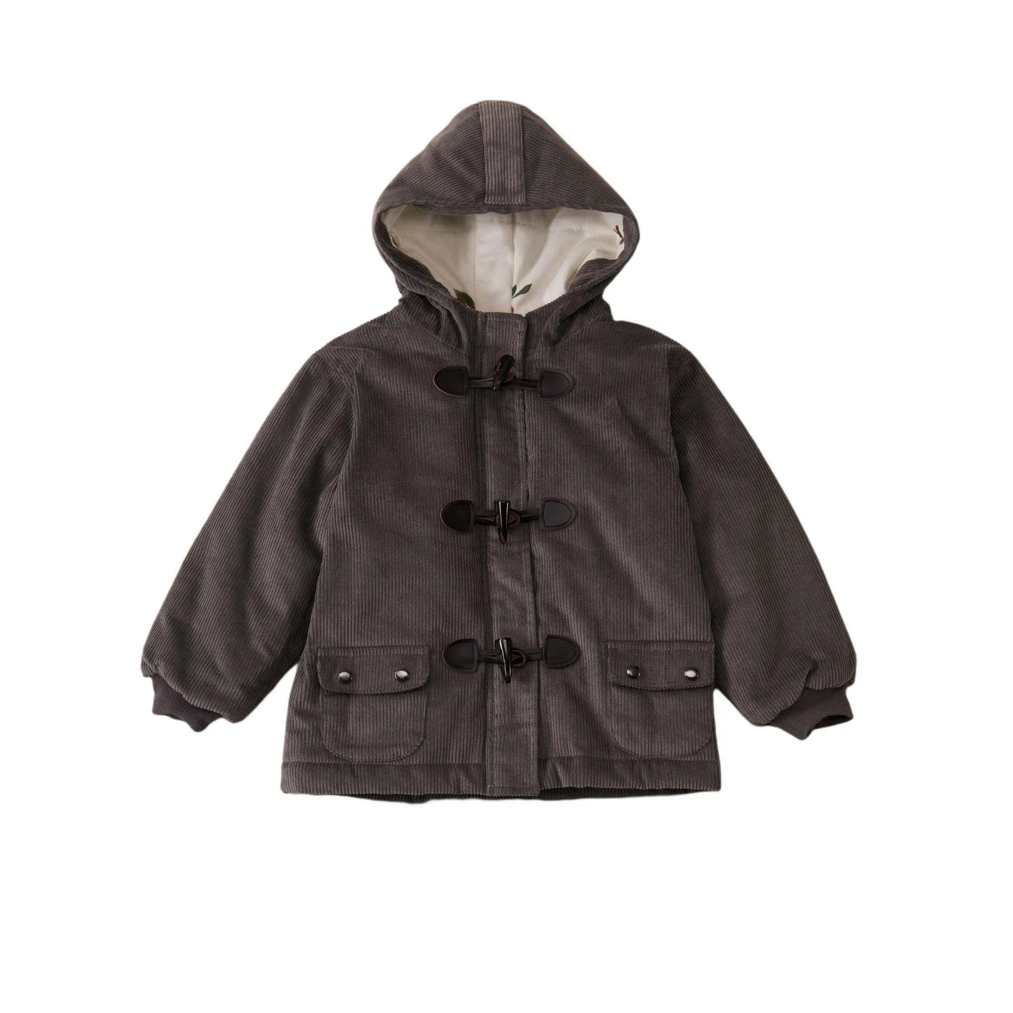 Organic Baby & Toddler Corduroy Quilted Coat - Elephant Gray