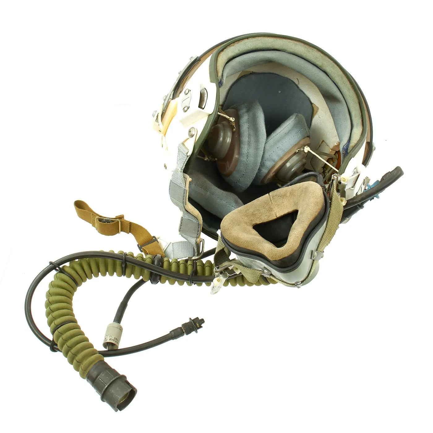 Original Soviet Cold War MiG-29 Fighter Jet Flying Helmet ZSh-5MKV2 with Oxygen Mask KM-34