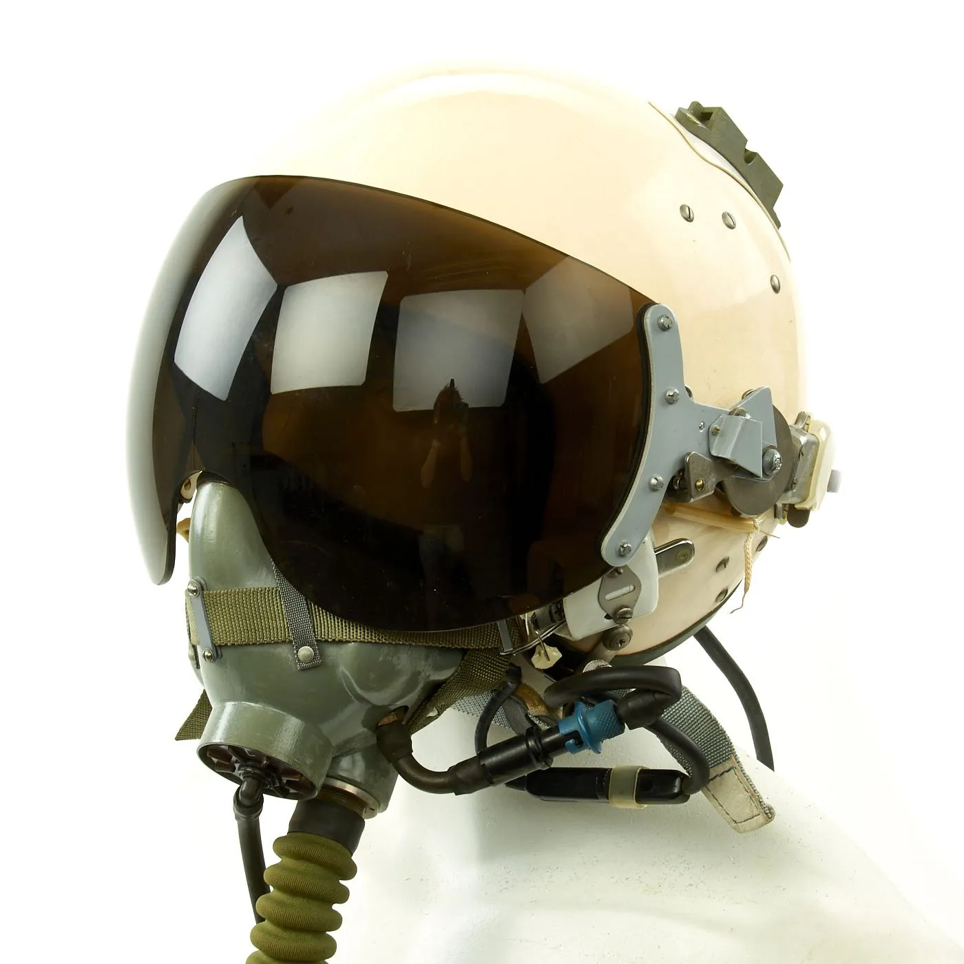 Original Soviet Cold War MiG-29 Fighter Jet Flying Helmet ZSh-5MKV2 with Oxygen Mask KM-34