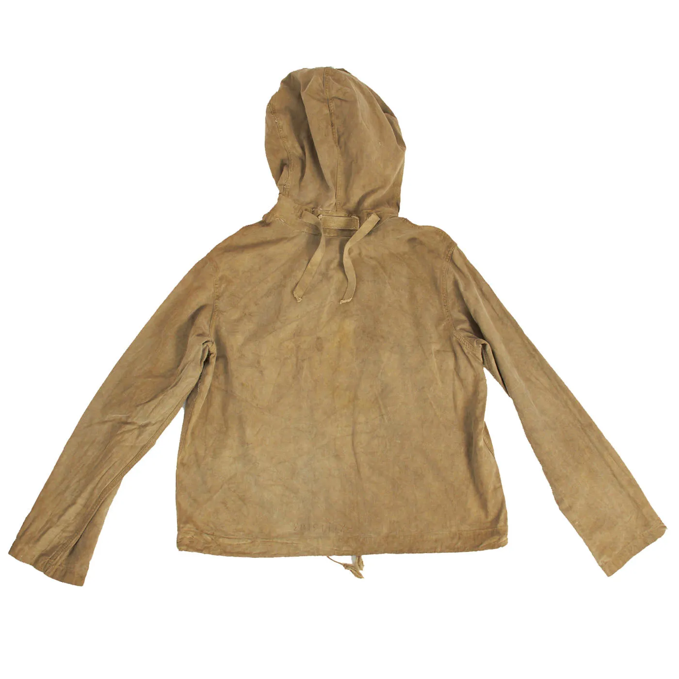 Original U.S. WWII Navy Gas Protective Jacket Impregnated for D-Day Invasion with ND Mark IV Diaphragm Gas Mask