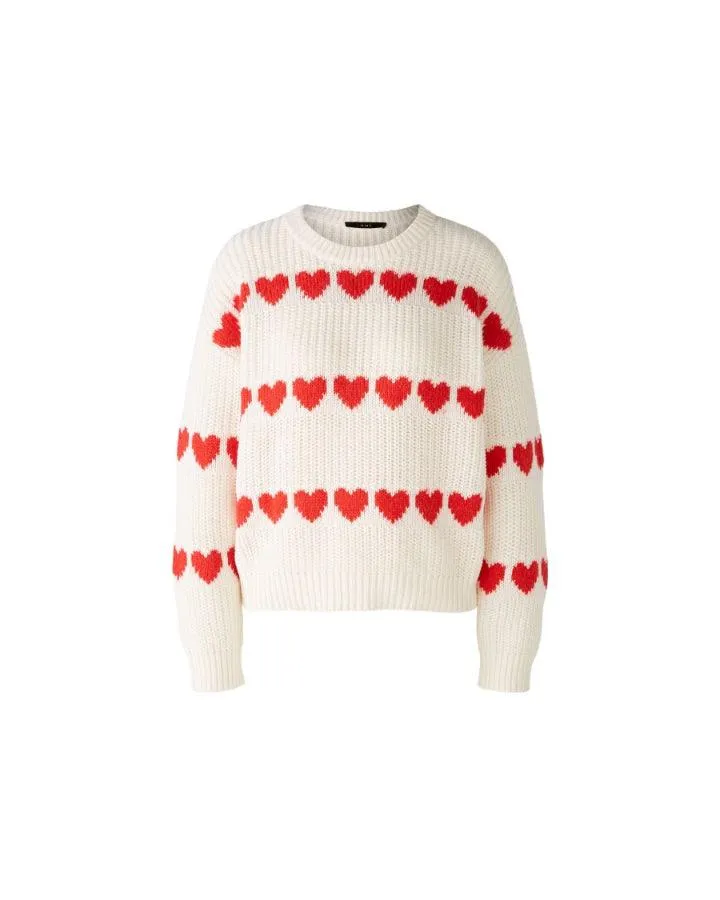 Oui Hearts Rib Knit Pullover