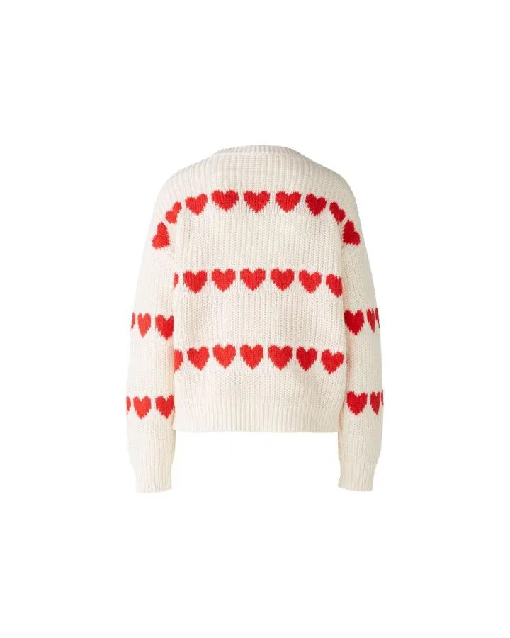 Oui Hearts Rib Knit Pullover