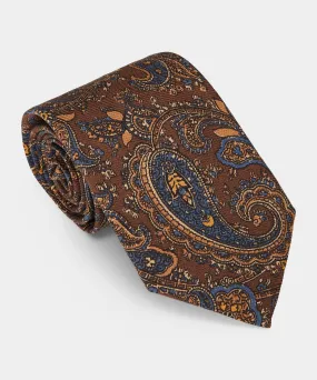 Paisley Silk Tie in Brown