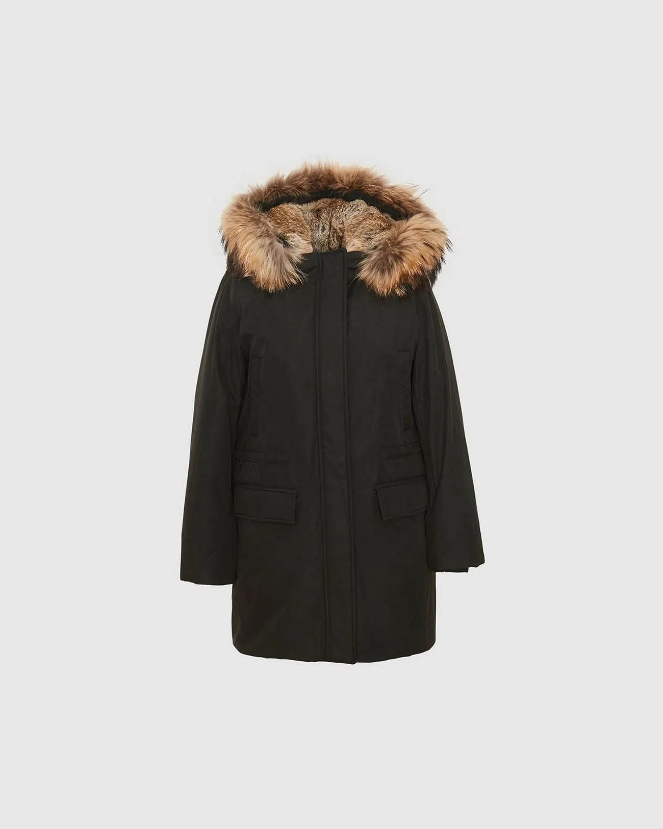 Parka Mi-Longue Noire