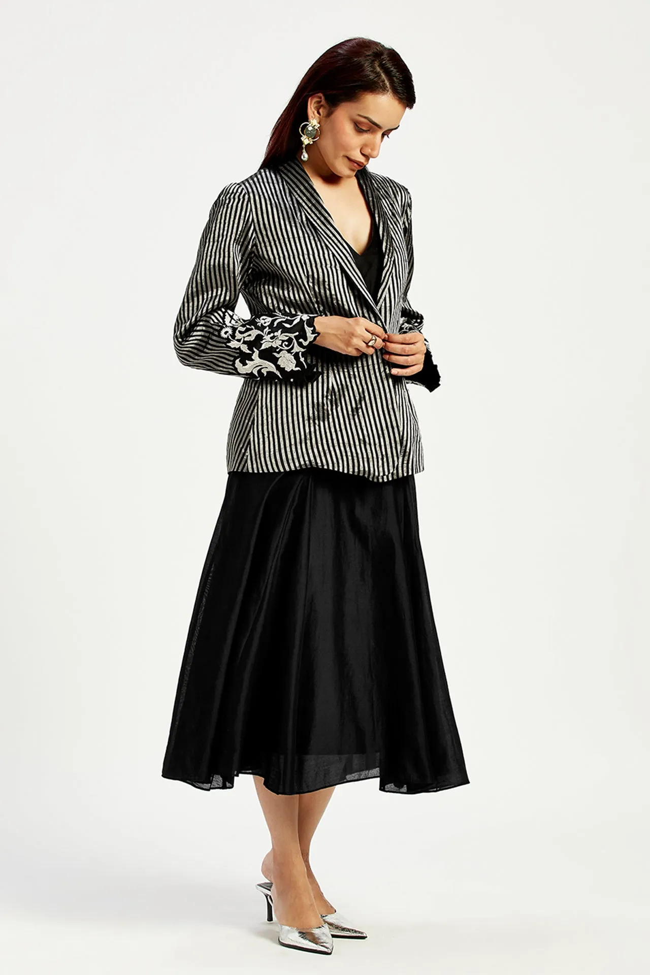 Parker - Striped Blazer   Essential Midi Dress Set