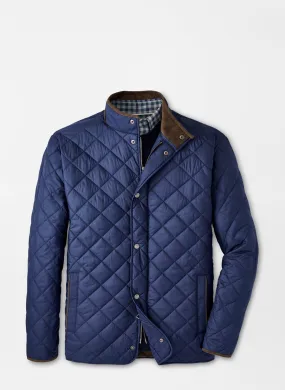 Peter Millar Suffolk Quilted Travel Coat in Navy