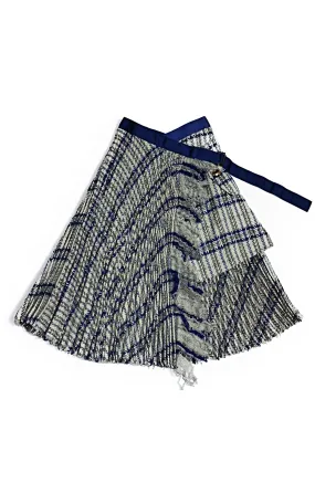 Plaid Pleated "Tweed" Skirt