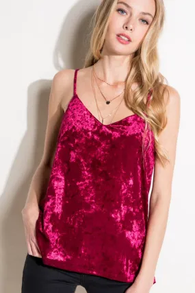 Plus Crushed Velvet Cami Tank Top