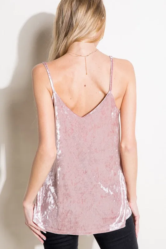 Plus Crushed Velvet Cami Tank Top